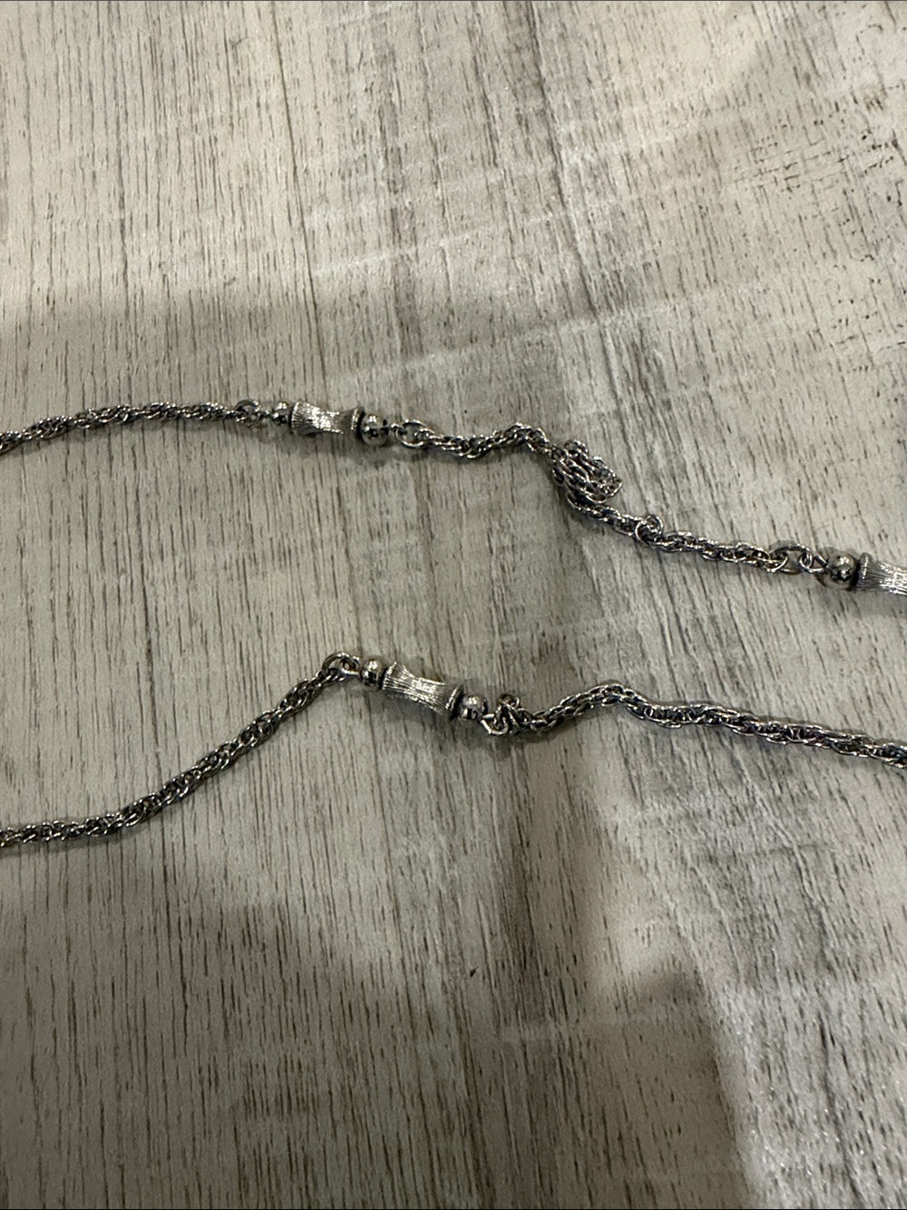 Monet ~Silver-Tone Rope Bar Chain Necklace